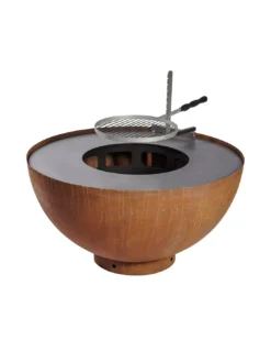 Barbecue Brasero Plancha Boule Rouille, Feu Du Jardin