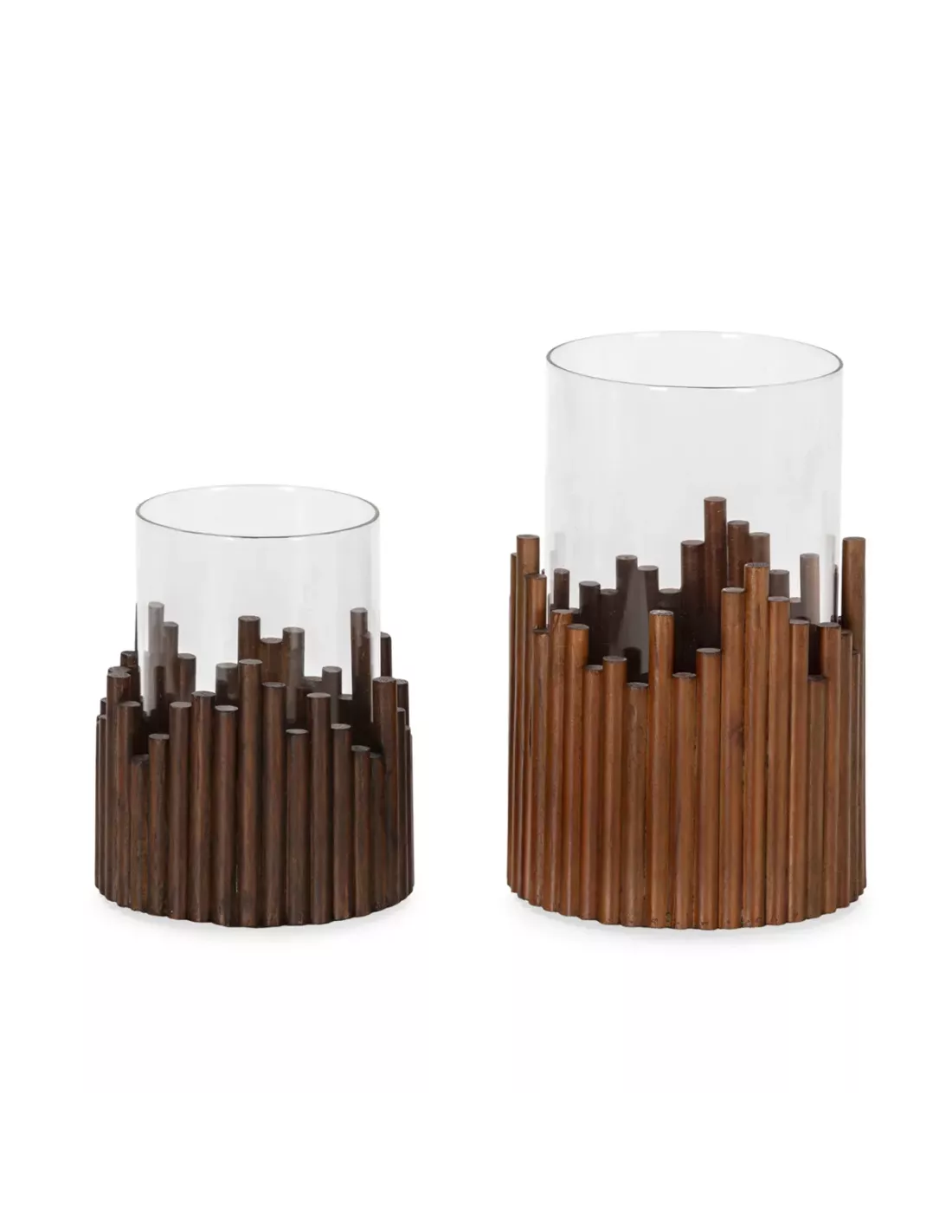 Bougeoir rond brun en bois et verre, Thai Natura Bougeoir Rond Brun En Bois Et Verre, Thai Natura -Deco En Ligne Magasin bougeoir rond brun en bois et verre thai natura 1