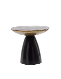 Bout De Canapé Noir Et Doré Patiné