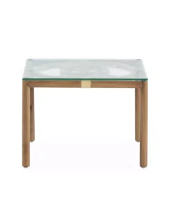 Bout De Canapé Teck Verre Et Rotin, Thai Natura