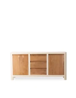 Buffet écru 2 Portes 3 Tiroirs Comino -Deco En Ligne Magasin buffet ecru 2 portes 3 tiroirs comino 3