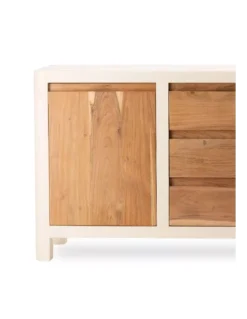 Buffet écru 2 Portes 3 Tiroirs Comino -Deco En Ligne Magasin buffet ecru 2 portes 3 tiroirs comino 4