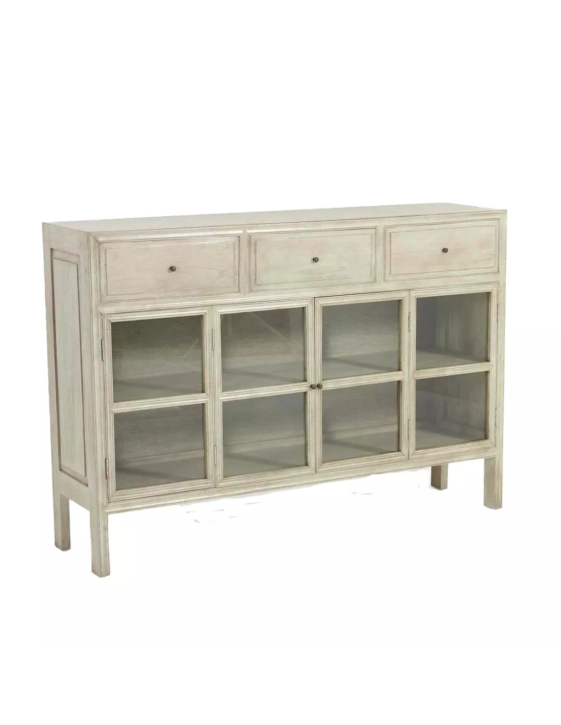 Buffet vitrine 2 portes 3 tiroirs ivoire, Thai Natura Buffet Vitrine 2 Portes 3 Tiroirs Ivoire, Thai Natura -Deco En Ligne Magasin buffet vitrine 2 portes 3 tiroirs ivoire thai natura 1