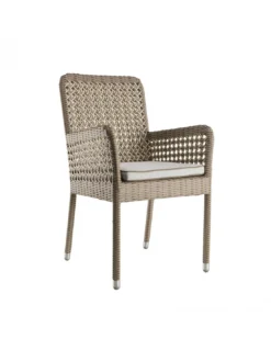 Chaise Avec Accoudoirs En Résine Antibes + Coussin, KOK Maison