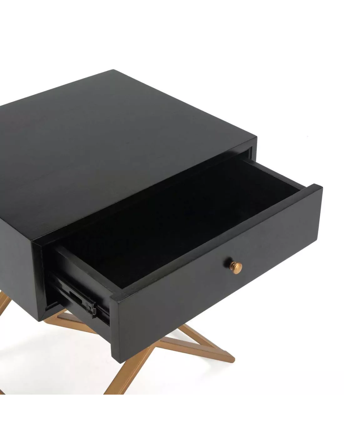 Chevet 1 tiroir noir/doré, Thai Natura Chevet 1 Tiroir Noir/doré, Thai Natura -Deco En Ligne Magasin chevet 1 tiroir noirdore thai natura 2