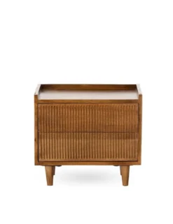 Chevet 2 Tiroirs En Bois De Manguier -Deco En Ligne Magasin chevet 2 tiroirs en bois de manguier 2