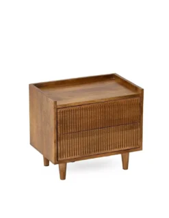 Chevet 2 Tiroirs En Bois De Manguier