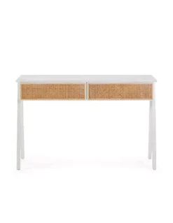 Console Blanche Et Cannage 120cm, Thai Natura -Deco En Ligne Magasin console blanche et cannage 120cm thai natura 2
