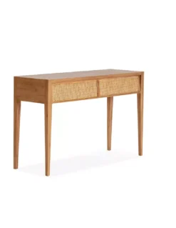 Console Cèdre Naturel Et Cannage 140cm, Thai Natura