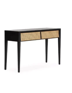 Console Cèdre Noire Et Cannage 140cm, Thai Natura