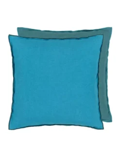 Coussin Brera Lino Indian Ocean & Teal, Designers Guild