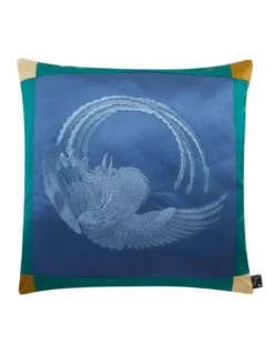 Coussin Phoenix Bleu, K3 Design By Kenzo Takada