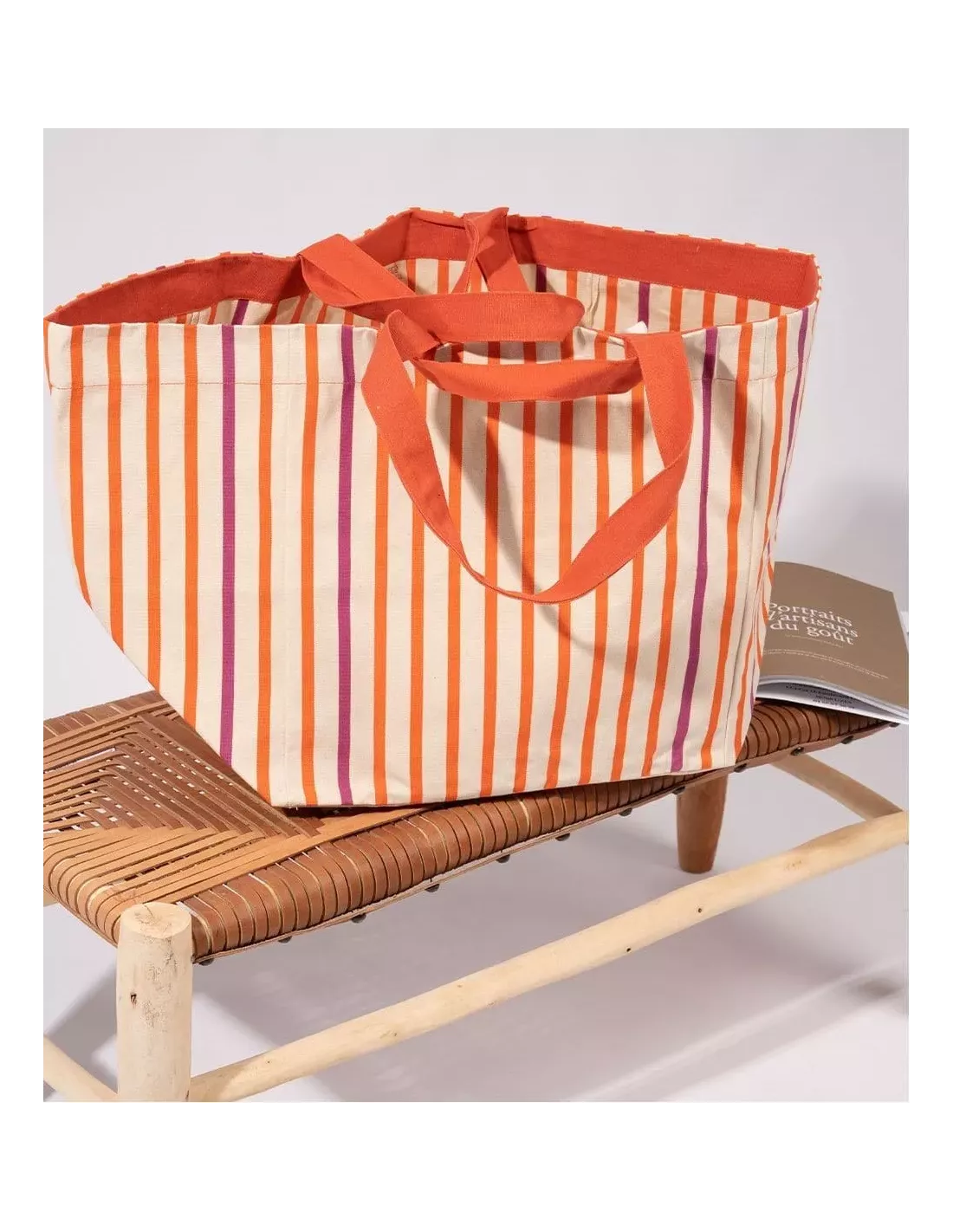 Grand sac cabas Anna Marin orange, Les Toiles du Soleil Grand Sac Cabas Anna Marin Orange, Les Toiles Du Soleil -Deco En Ligne Magasin grand sac cabas anna marin orange les toiles du soleil 2