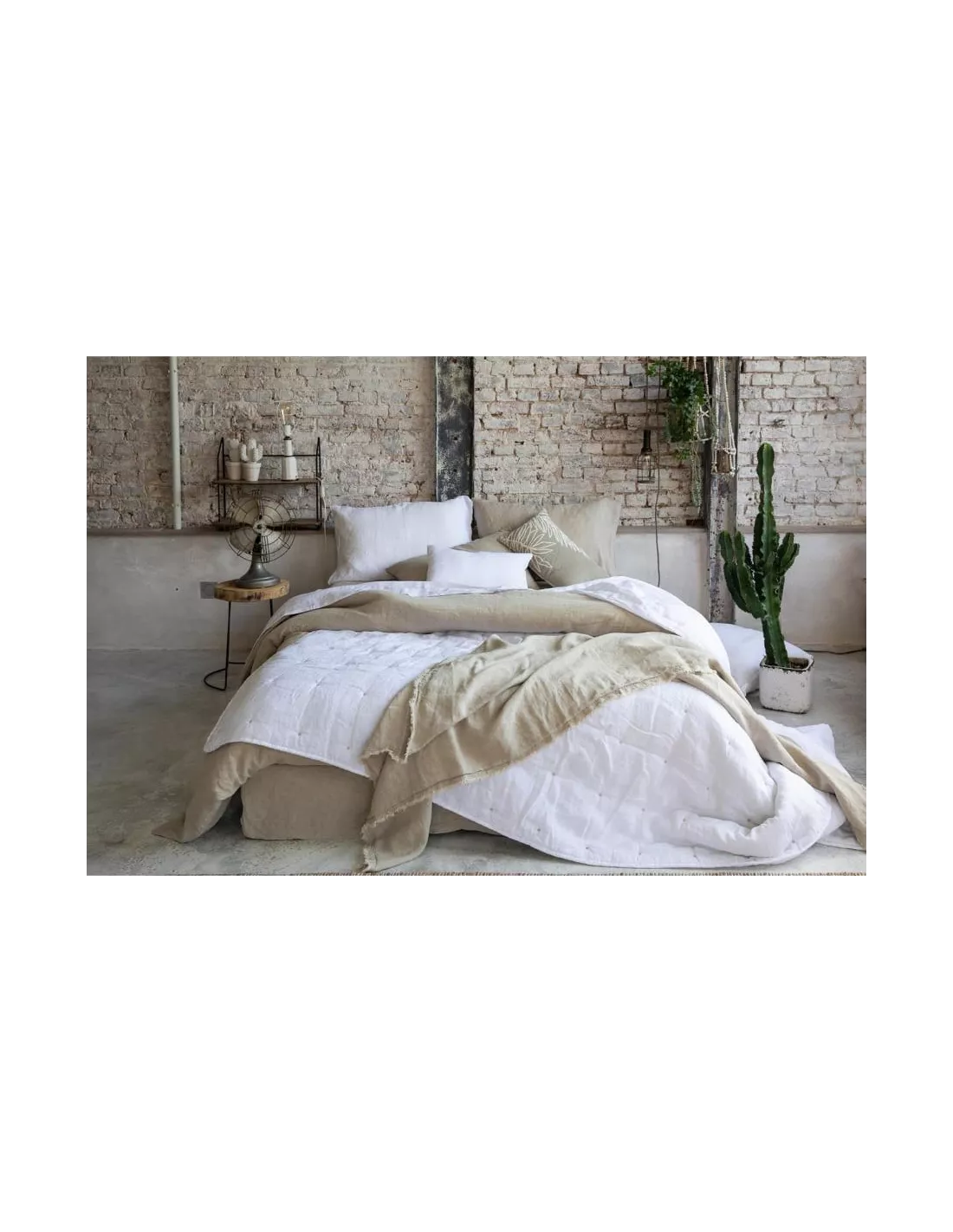 Housse de couette lin lavé Zeff Blanc, Vivaraise Housse De Couette Lin Lavé Zeff Blanc, Vivaraise -Deco En Ligne Magasin housse de couette lin lave zeff blanc vivaraise 1