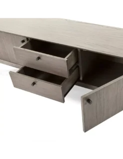 Meuble TV Gris 2 Portes 2 Tiroirs, Thai Natura -Deco En Ligne Magasin meuble tv gris 2 portes 2 tiroirs thai natura 3