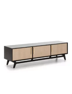 Meuble TV Naturel/noir 3 Portes, Thai Natura