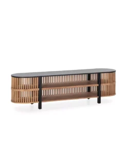 Meuble TV Noir 175cm Louise, Thai Natura