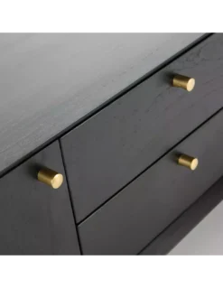 Meuble TV Noir 2 Portes 2 Tiroirs, Thai Natura -Deco En Ligne Magasin meuble tv noir 2 portes 2 tiroirs thai natura 2