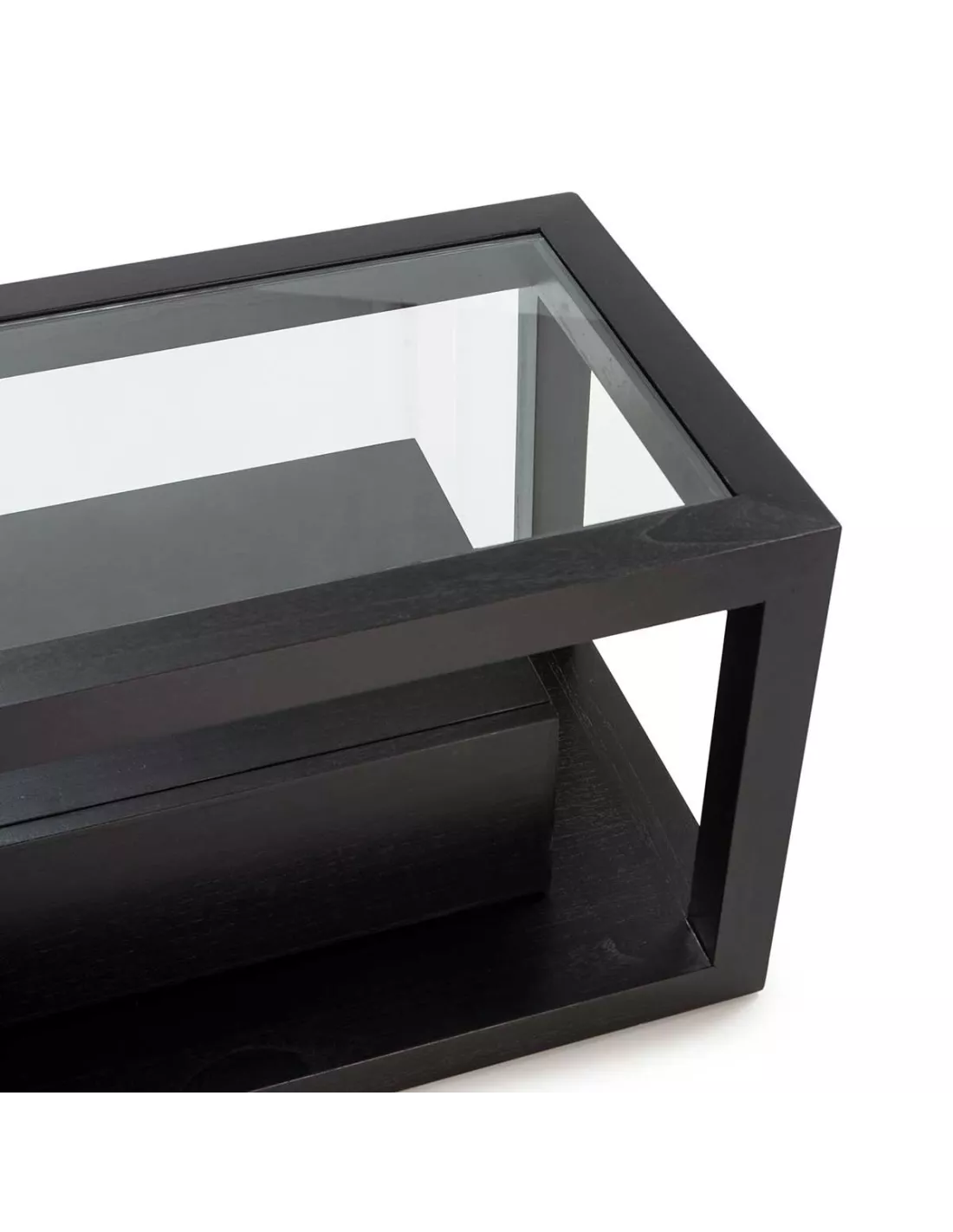 Meuble TV noir/verre 3 tiroirs, Thai Natura Meuble TV Noir/verre 3 Tiroirs, Thai Natura -Deco En Ligne Magasin meuble tv noirverre 3 tiroirs thai natura 2