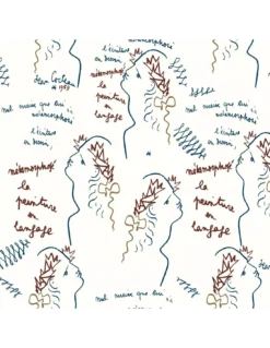 Papier Peint Vinyle Ecriture Indigo, Lelièvre