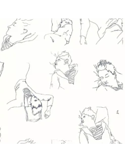 Papier Peint Vinyle Les Dormeurs Bleu, Lelièvre