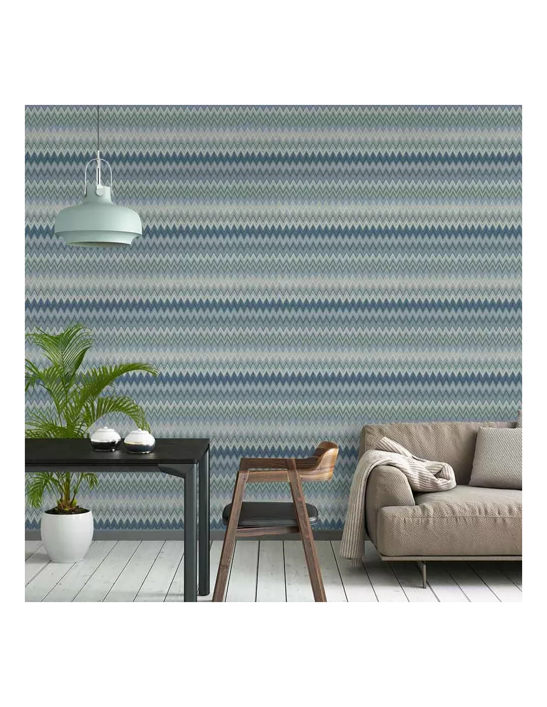 Papier peint Zig Zag Bleu, Missoni Home Papier Peint Zig Zag Bleu, Missoni Home -Deco En Ligne Magasin papier peint zig zag bleu missoni home 3