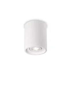 Plafonnier Oak Blanc En Plâtre, Ideal Lux