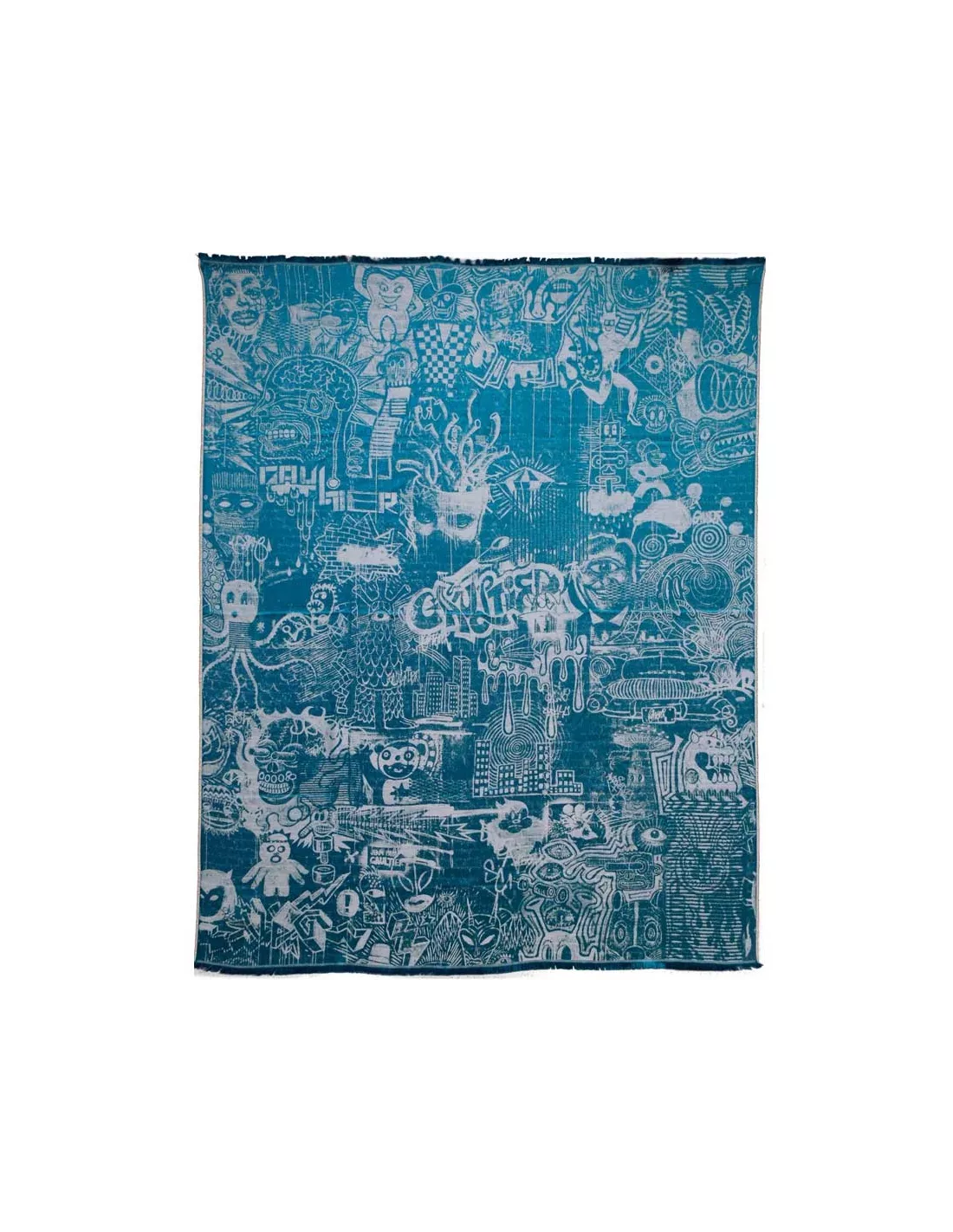 Plaid Expression bleu/écru Jean Paul Gaultier Plaid Expression Bleu/écru Jean Paul Gaultier -Deco En Ligne Magasin plaid expression bleu ecru jean paul gaultier