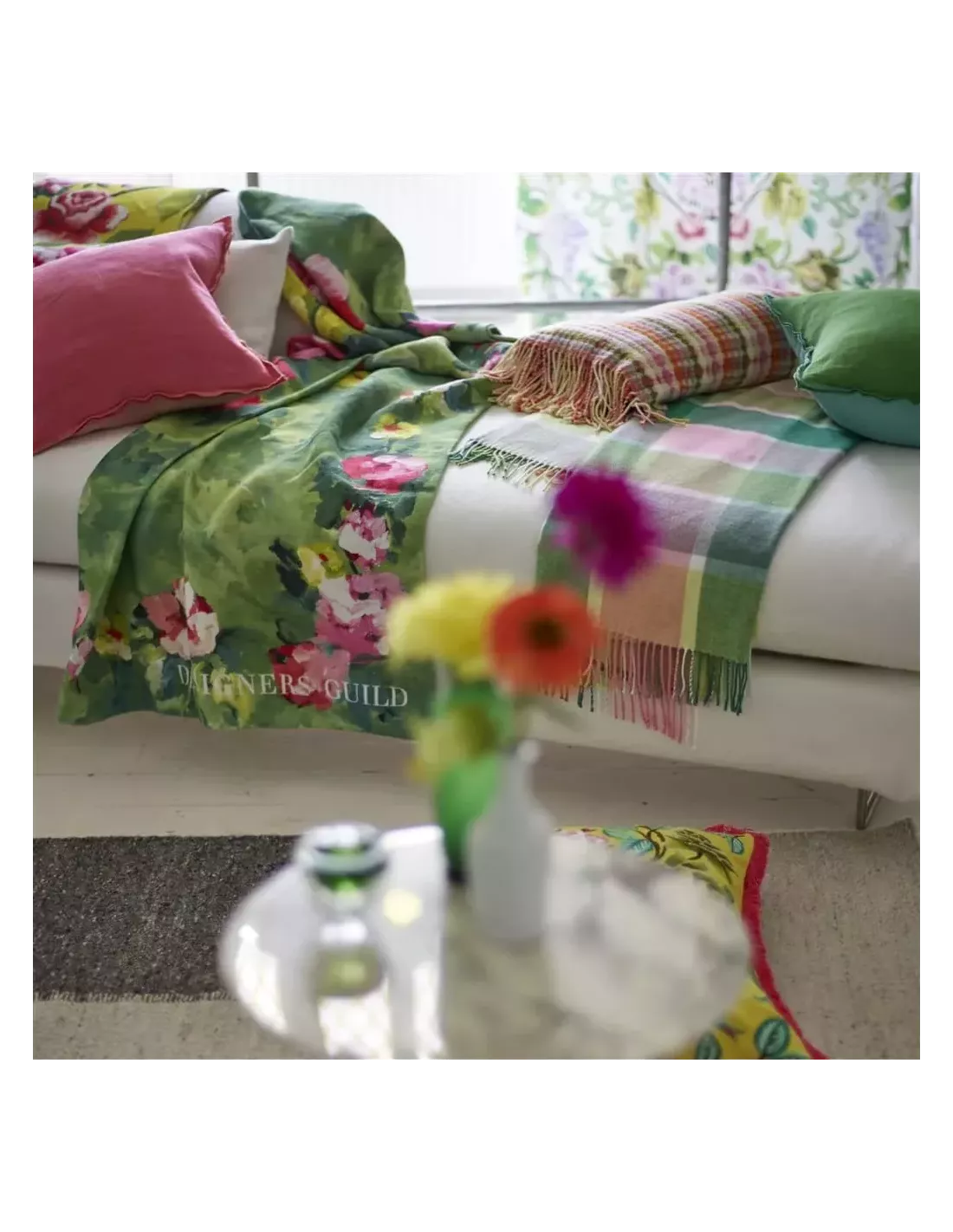 Plaid Ghirlanda Emerald, Designers Guild Plaid Ghirlanda Emerald, Designers Guild -Deco En Ligne Magasin plaid ghirlanda emerald designers guild 1