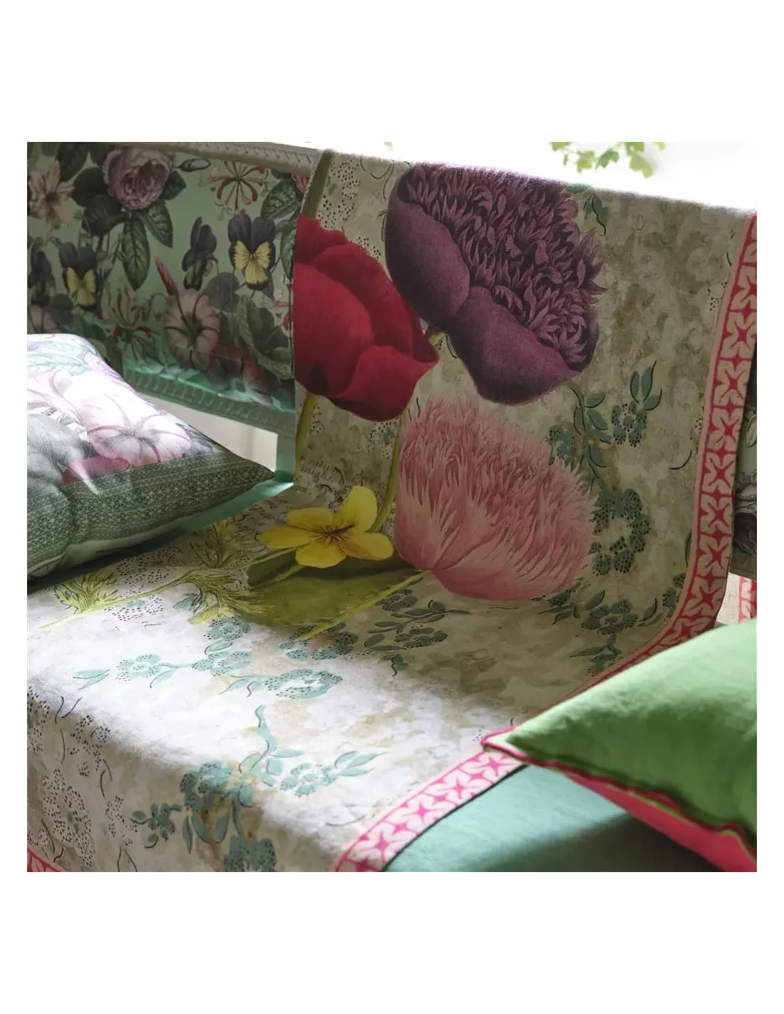 Plaid Poppy Study Violet, John Derian Plaid Poppy Study Violet, John Derian -Deco En Ligne Magasin plaid poppy study violet john derian 1