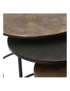 Set 3 Tables Basses Gigognes Yuli Dorée Noire Cuivrée 2 Set 3 Tables Basses Gigognes Yuli Dorée Noire Cuivrée -Deco En Ligne Magasin set 3 tables basses gigognes yuli doree noire cuivree 2