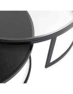 Set De 2 Tables Basses Noires Gigognes Rondes, Thai Natura 2 Set De 2 Tables Basses Noires Gigognes Rondes, Thai Natura -Deco En Ligne Magasin set de 2 tables basses noires gigognes rondes thai natura 2