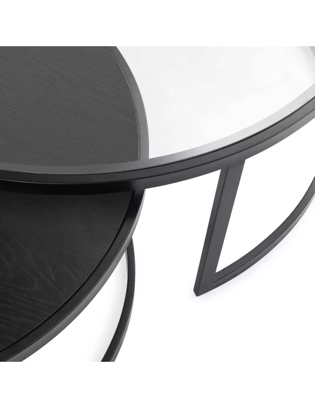 Set de 2 tables basses noires gigognes rondes, Thai Natura Set De 2 Tables Basses Noires Gigognes Rondes, Thai Natura -Deco En Ligne Magasin set de 2 tables basses noires gigognes rondes thai natura 2