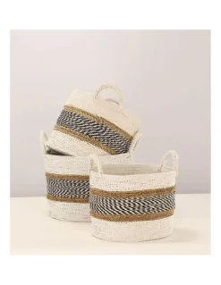 Set De 3 Paniers En Raphia Naturel Raffo -Deco En Ligne Magasin set de 3 paniers en raphia naturel 2