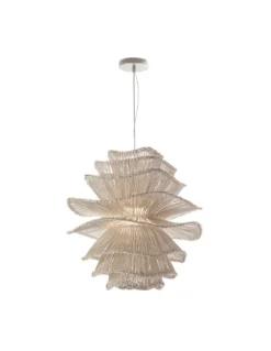 Suspension Blanche En Rotin D60, Thai Natura