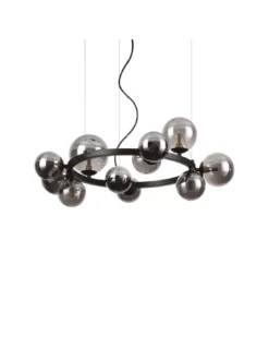 Suspension Ronde Perlage Noire, Ideal Lux