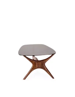 Table Basse Madera Bois Et Verre Fumé 110cm -Deco En Ligne Magasin table basse bois naturel et verre fume 110cm 2