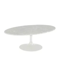 Table Basse Marbella Ovale Blanche En Marbre 120cm