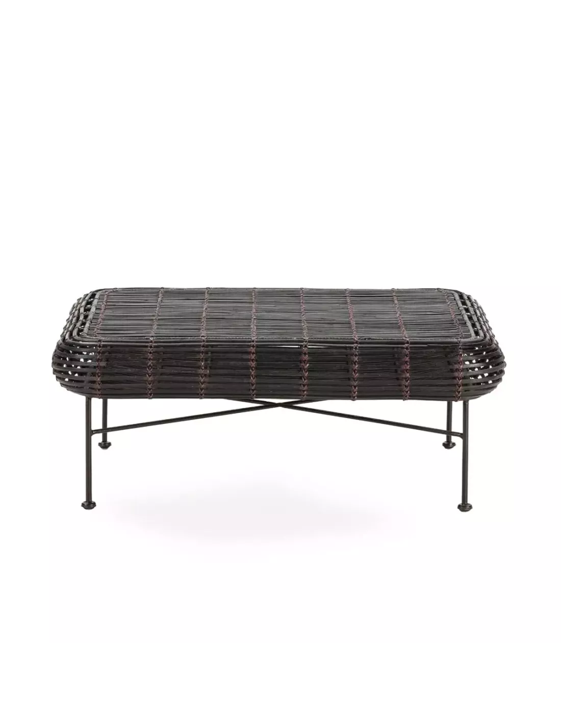 Table basse Osier noire et détails violets, Thai Natura Table Basse Osier Noire Et Détails Violets, Thai Natura -Deco En Ligne Magasin table basse osier noire et details violets thai natura 2