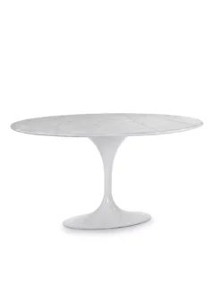 Table Ovale Blanche En Marbre, Thai Natura