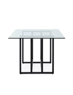 Table En Verre Piètement Noir Verone, Thai Natura 2 Table En Verre Piètement Noir Verone, Thai Natura -Deco En Ligne Magasin table repas verrenoir verone thai natura 2