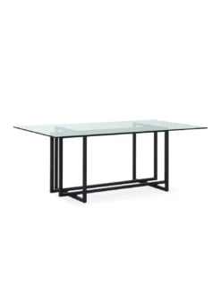 Table En Verre Piètement Noir Verone, Thai Natura