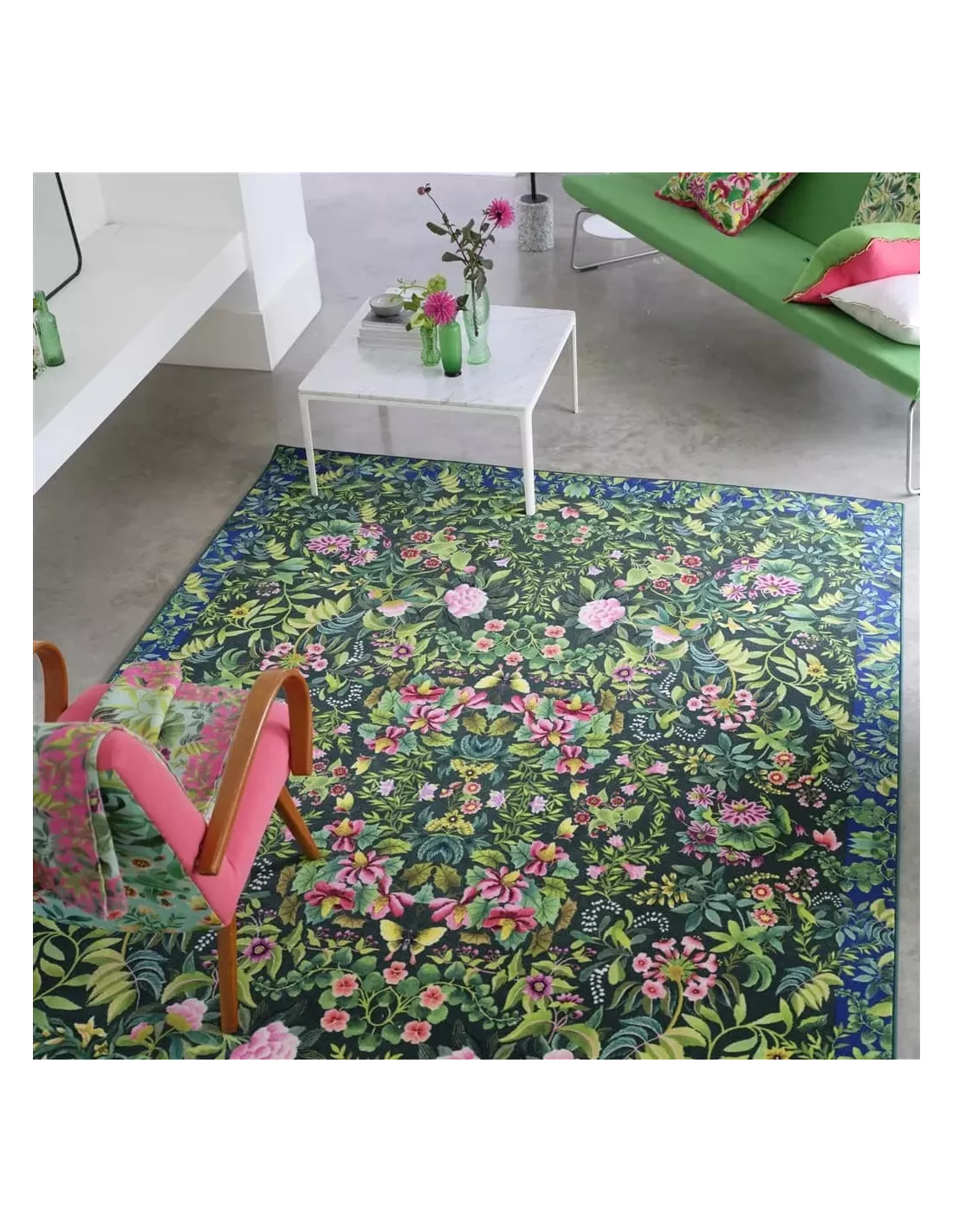 Tapis Ikebana Damask Emerald, Designers Guild Tapis Ikebana Damask Emerald, Designers Guild -Deco En Ligne Magasin tapis ikebana damask emerald designers guild 1