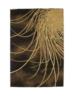 Tapis Kiku Tokyo Noir/or, K3 Design By Kenzo Takada