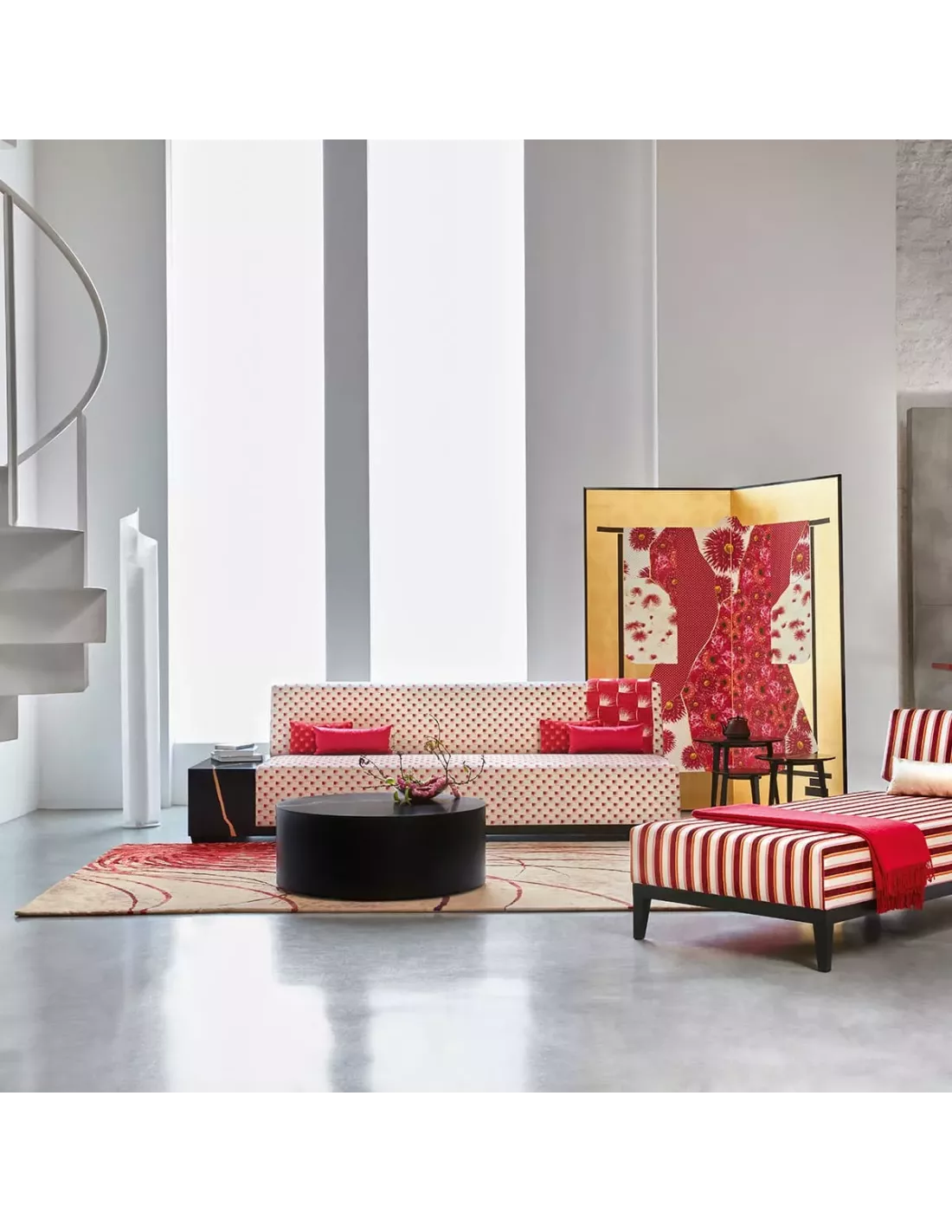 Tapis Kiku Tokyo rouge/or, K3 design by Kenzo Takada Tapis Kiku Tokyo Rouge/or, K3 Design By Kenzo Takada -Deco En Ligne Magasin tapis kiku tokyo rougeor k3 design by kenzo takada 1