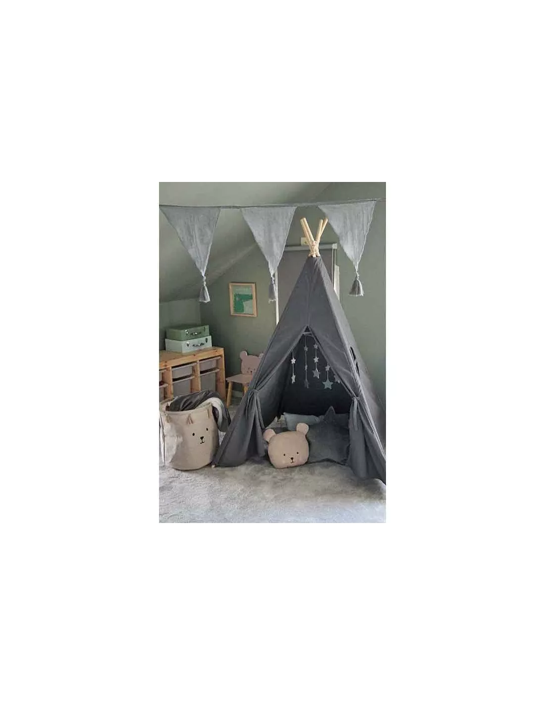 Tipi enfant gris, JaBaDaBaDo Tipi Enfant Gris, JaBaDaBaDo -Deco En Ligne Magasin tipi enfant gris jabadabado 1