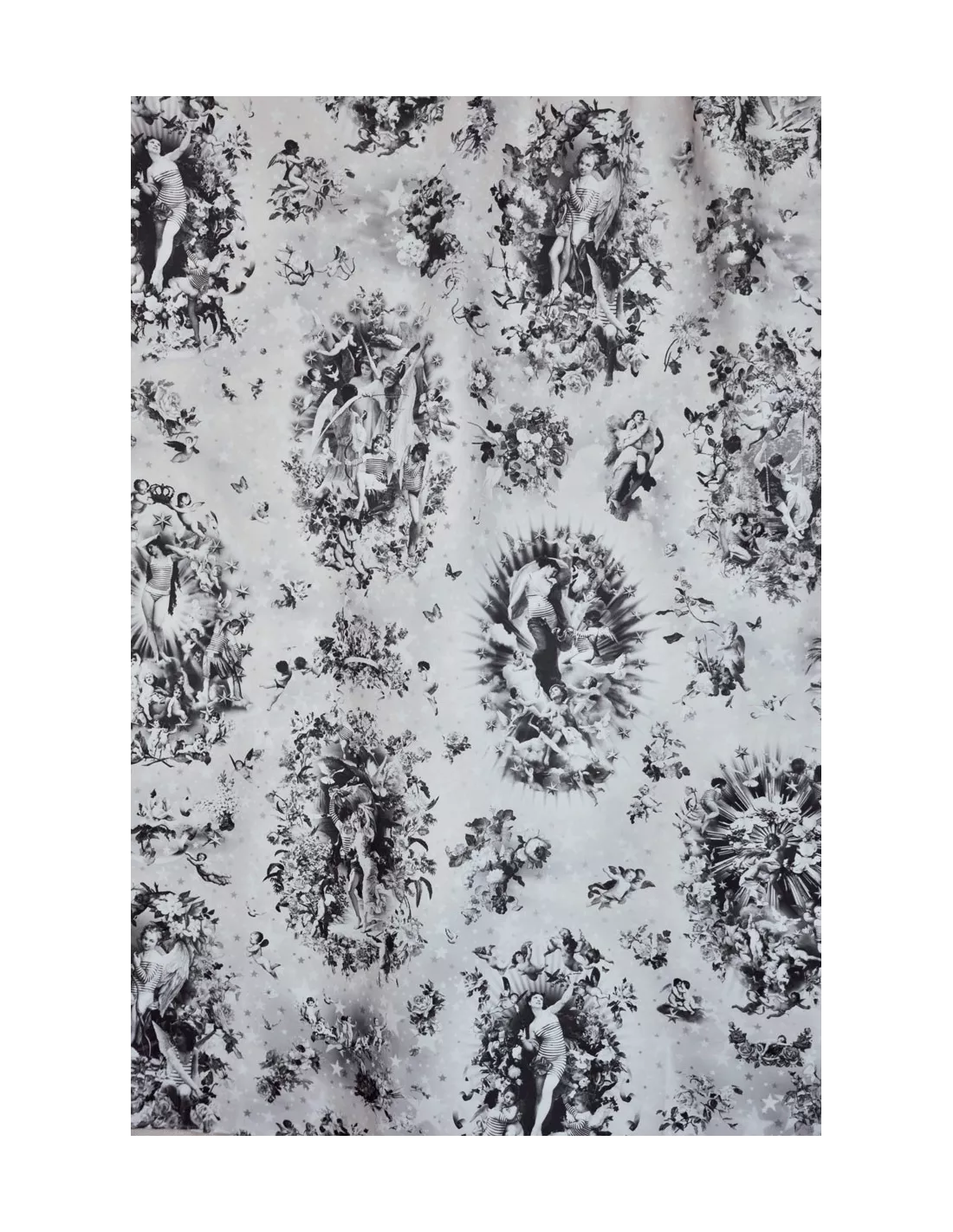 Tissu Angelots noir Jean Paul Gaultier Tissu Angelots Noir Jean Paul Gaultier -Deco En Ligne Magasin tissu angelots noir jean paul gaultier 1