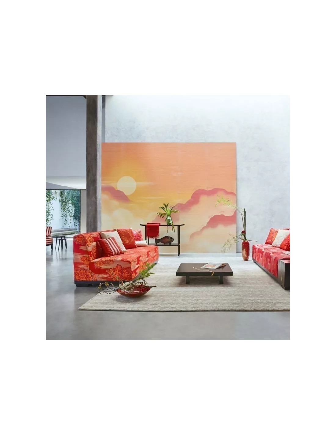 Tissu Butterfly orange, K3 design by Kenzo Takada Tissu Butterfly Orange, K3 Design By Kenzo Takada -Deco En Ligne Magasin tissu butterfly orange k3 design by kenzo takada 1