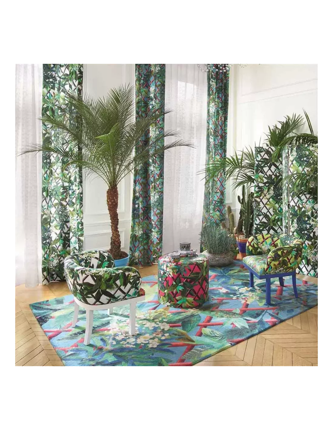 Tissu Canopy Turquoise, Christian Lacroix Tissu Canopy Turquoise, Christian Lacroix -Deco En Ligne Magasin tissu canopy turquoise christian lacroix 2