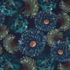 Tissu Hanazakari Bleu Et Vert, K3 Design By Kenzo Takada